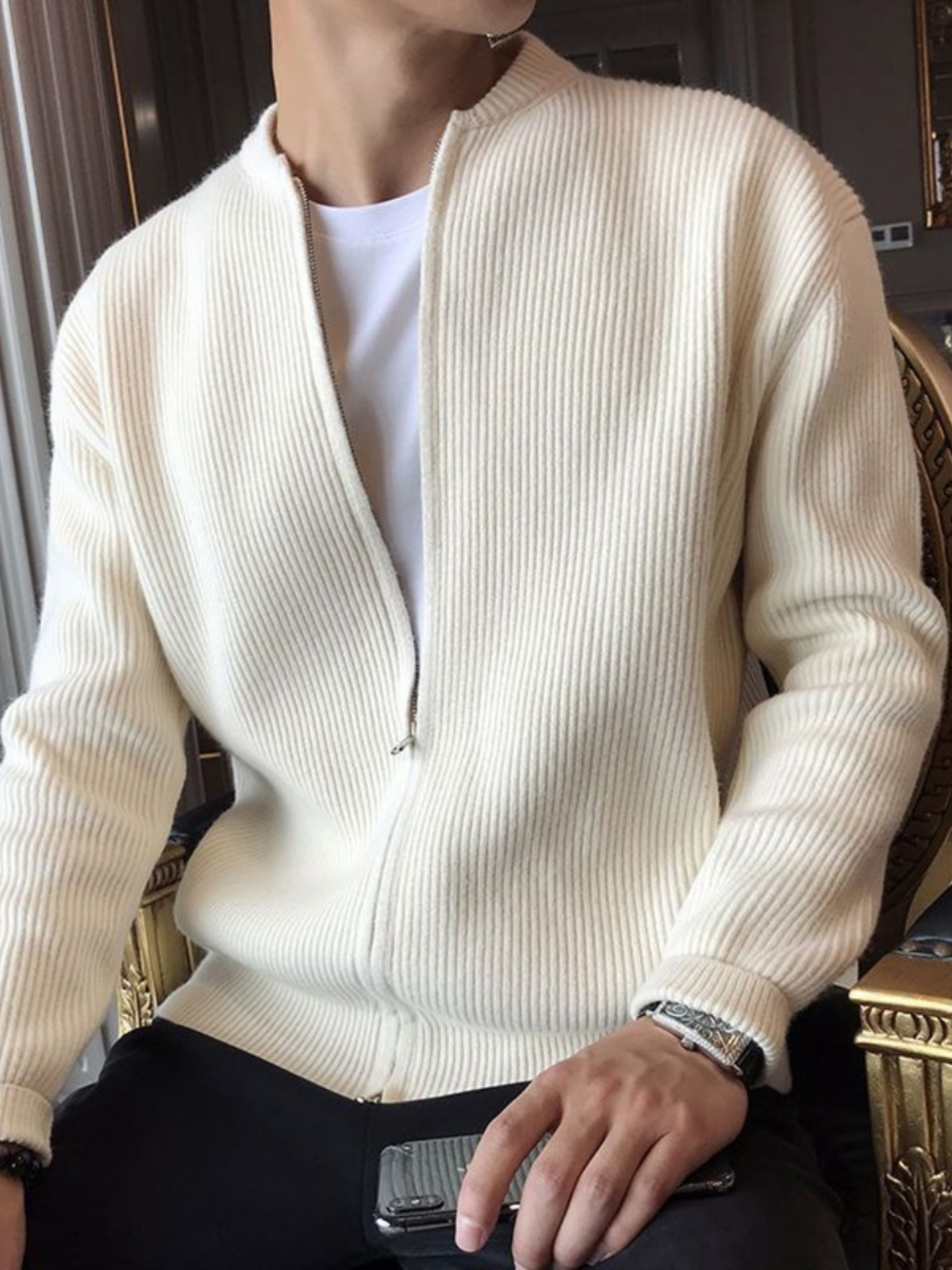 Men's Knitted Cardigan Sweater - огляд і ціна Resin Vat