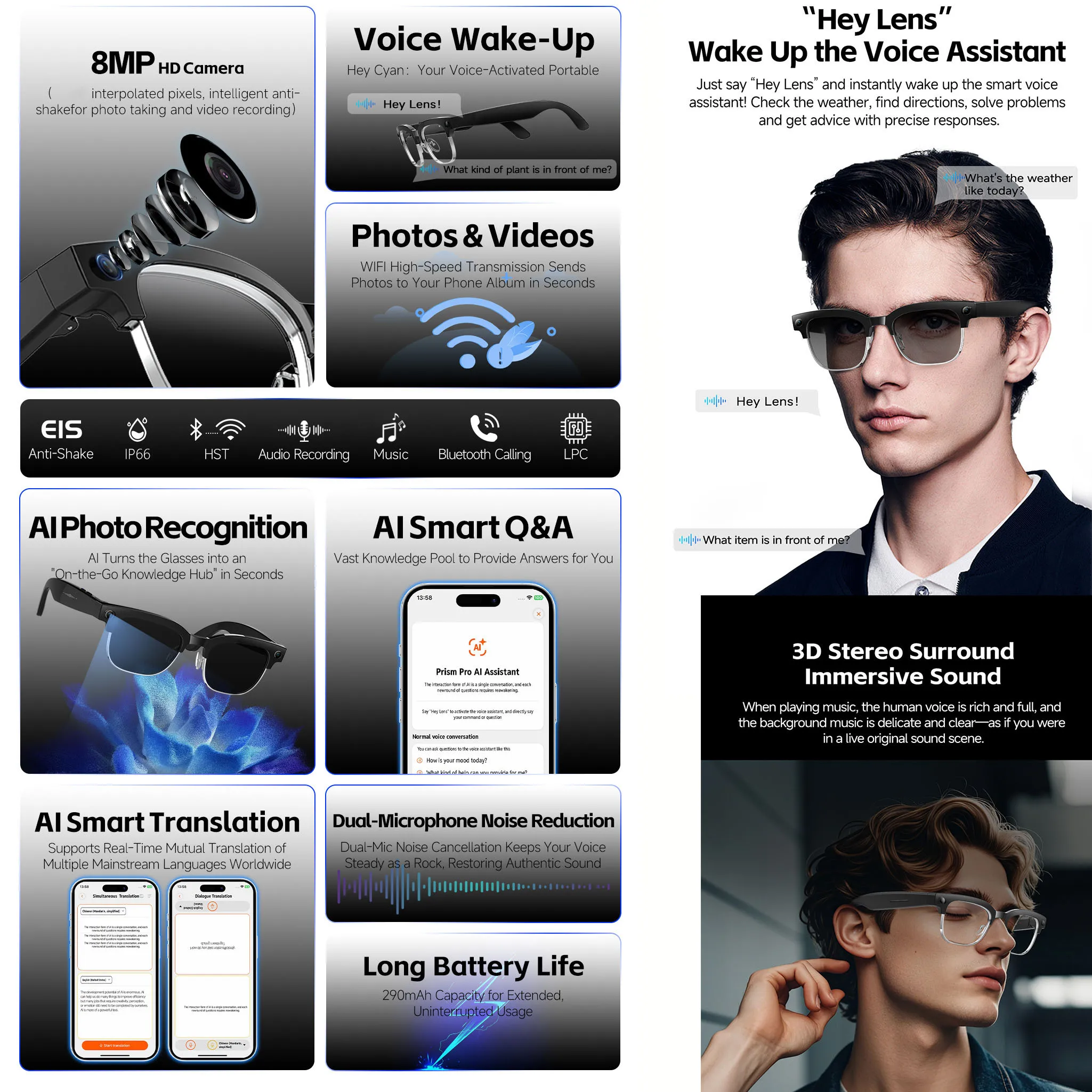 AI Smart Glasses with Voice Wa - огляд і ціна Bltouch
