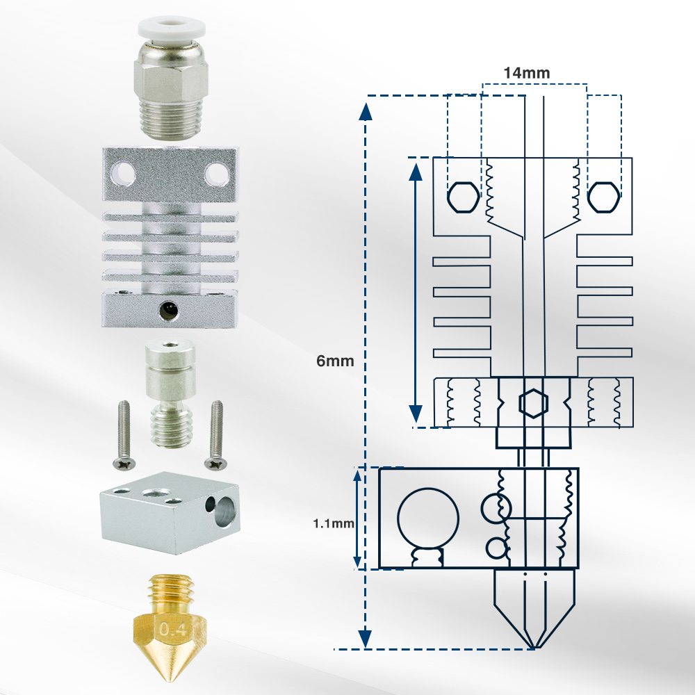 For Creality Ender 3 CR-10 CR- - огляд і ціна Hotend 0.4Mm
