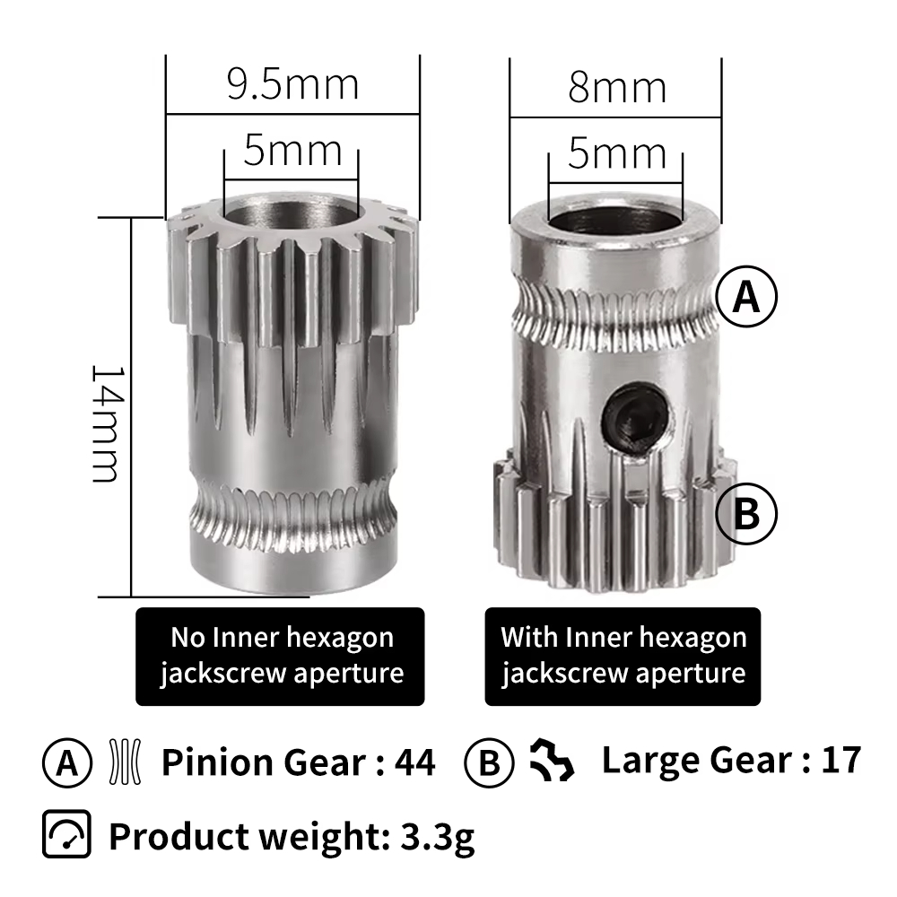 Dual Drive Gear Hardened Steel - огляд і ціна Direct Drive Extruder